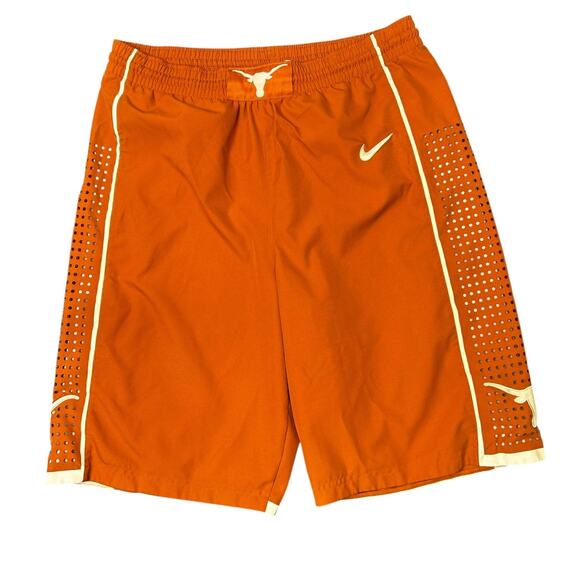 Nike Texas Longhorns Dark Orange White Basketball Shorts Perforated Sides Small - Picture 1 of 6